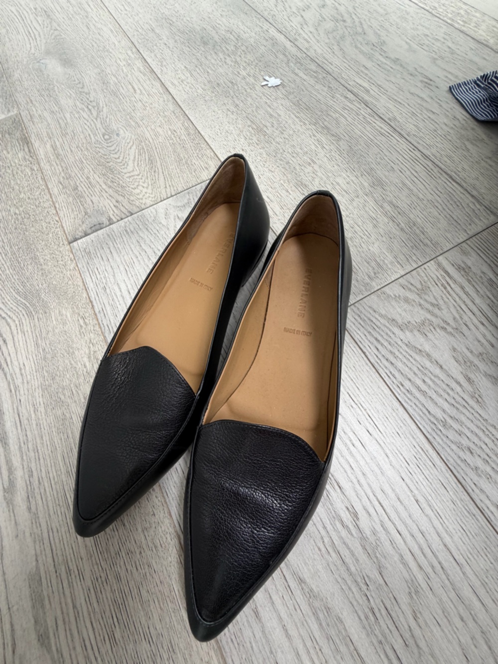 Everlane Women's Black Pointed Toe Leather Flats size 10.5